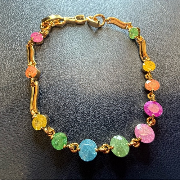 Pretty Bird Jewelry Jewelry - Gold Multicolor Gemstone Bracelet
